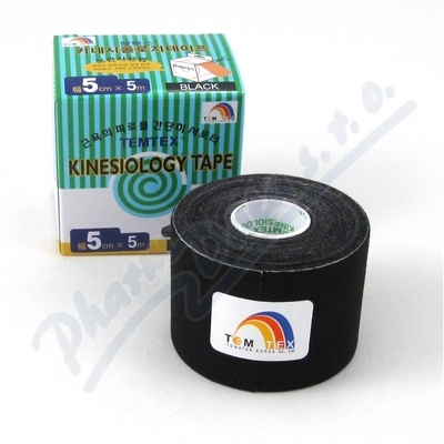 TEMTEX kinesio tejpovací páska černá 5cmx5m