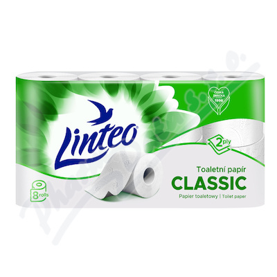 Linteo Toaletní papír CLASSIC 2vrstvý bílý 8rolí