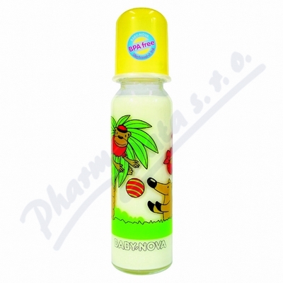 BABY NOVA Lahev skleněná s potiskem 240ml 43705
