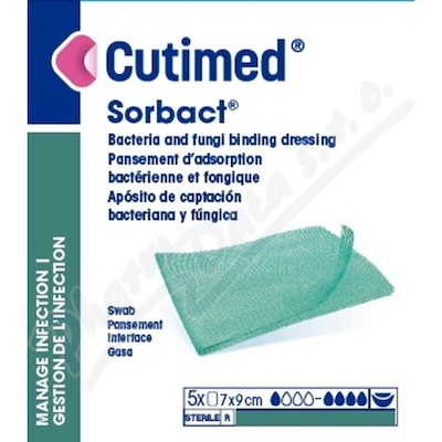 Cutimed Sorbact 7x9cm antimikrob.krytí přířez 5ks