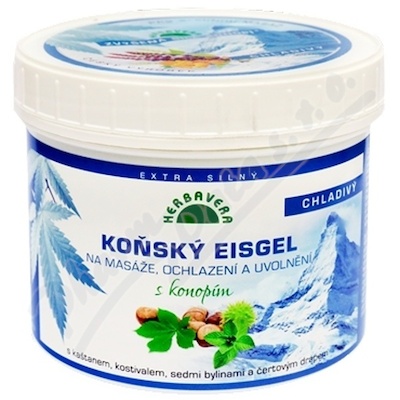 Koňský eisgel konopí-máta-mentol HERBAVERA 500ml