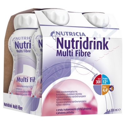 Nutridrink Multi Fibre s přích.jahoda 4x200ml