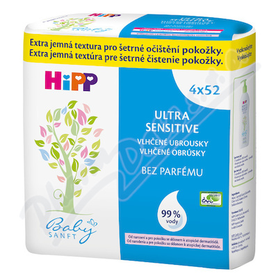 HiPP BabySANFT UltraSensitive vlhč.ubrousky 4x52ks