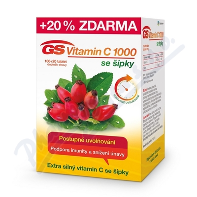 GS Vitamin C1000+šípky tbl.100+20 ČR/SK