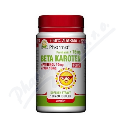 Beta Karoten 15mg+Pantenol 10mg+PABA10mg tob100+50