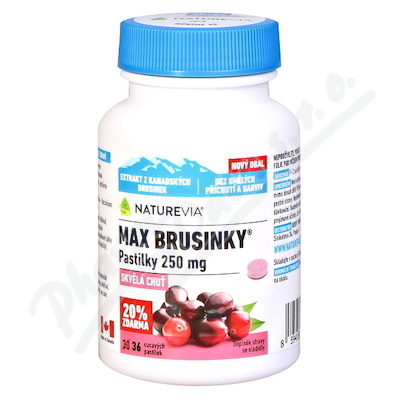 NatureVia Max brusinky pastilky tbl.30+6