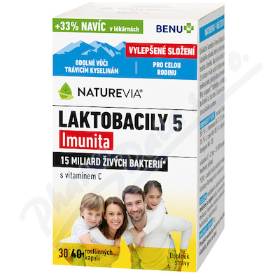 NatureVia Laktobacily 5 Imunita cps.40 Benu