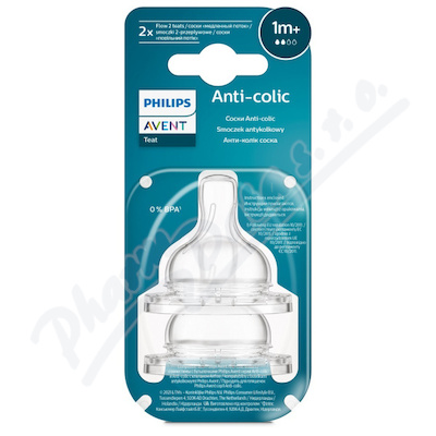 AVENT Dudlík Anti-colic 2 pomalý průtok 2ks