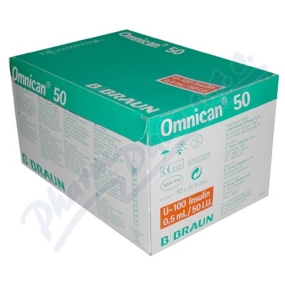 Inj.střík.ins.0.5ml/50 IU OMNICAN 100ks 9151125