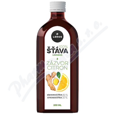 LEROS 100% šťáva zázvor a citron 250ml