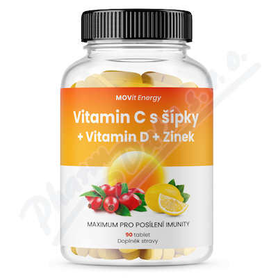 MOVit Vit.C 1200mg s šípky+Vit.D+Zn PREMIUM tbl.90