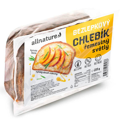 Allnature Bezlepkový chlebík řemeslný světlý 235g