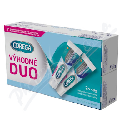 Corega Bez příchuti extra silný fix.krém DUO 2x40g
