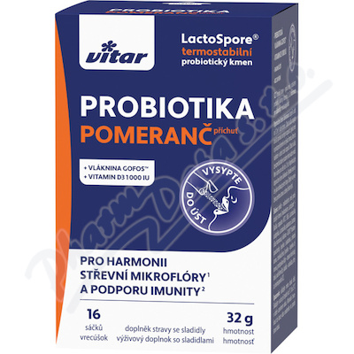 Vitar Probiotika+vláknina+vit.C a D 16x2g