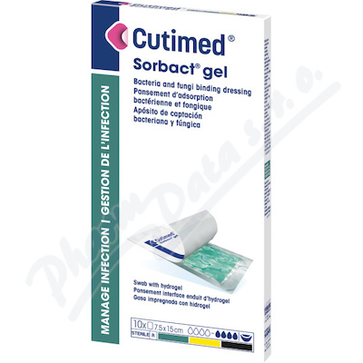 Cutimed Sorbact gel 7.5x15cm antimikrob.krytí 10ks