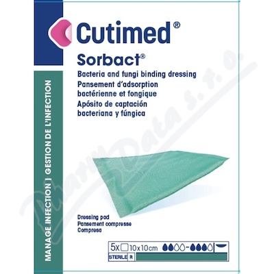 Cutimed Sorbact 10x10cm 5ks antimikrob.savá kompr.