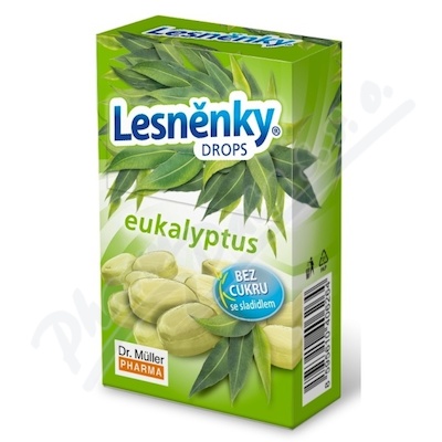 Lesněnky drops eukalyptus bez cukru 38g Dr.Müller