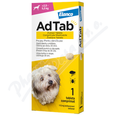 AdTab 112mg žvýkací tablety pro psy >2.5-5.5kg 1ks