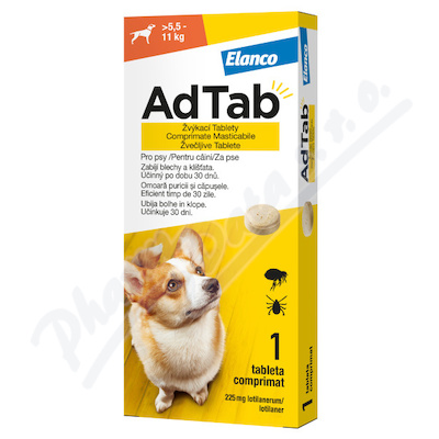 AdTab 225mg žvýkací tablety pro psy >5.5-11kg 1ks