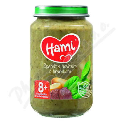 Hami příkrm špenát s hovězím a brambory 200g 8M