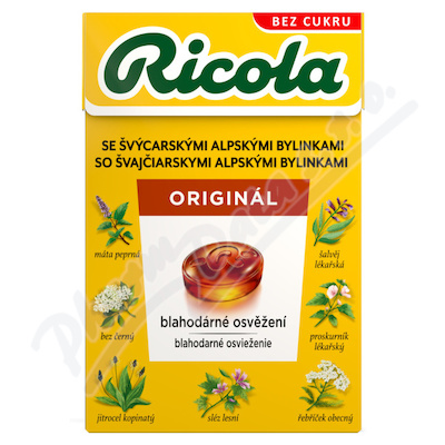 RICOLA Bylinný Originál bez cukru 40g