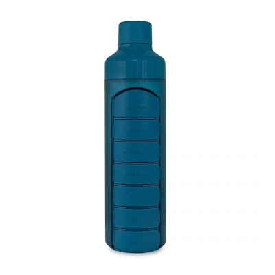 YOS láhev s dávkovačem léků týdenní - modrá 375 ml