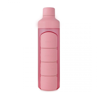 YOS láhev s dávkovačem léků denní - růžová 375 ml