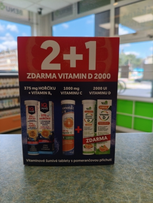 AKČNÍ SADA ŠUM. TBL. VITAMÍN C 1000MG+IQ MAG 375MG