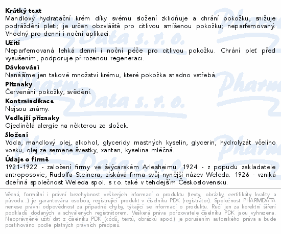 WELEDA Mandlový hydratační krém 30ml