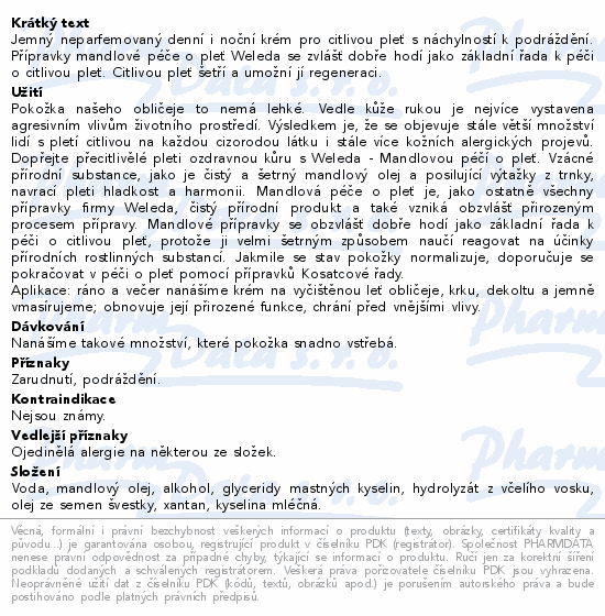 WELEDA Mandlový pleťový krém 30ml