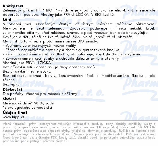 HiPP ZELENINA BIO První dýně 125g