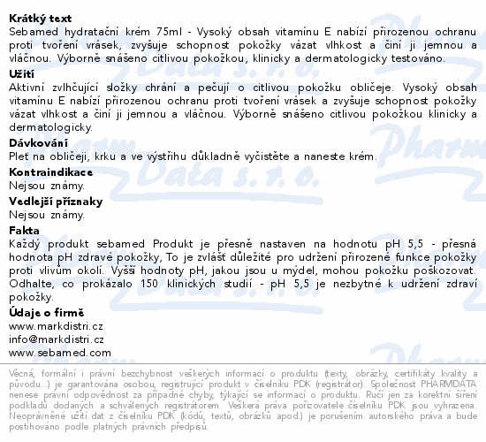 SEBAMED Denní hydratační krém 75ml