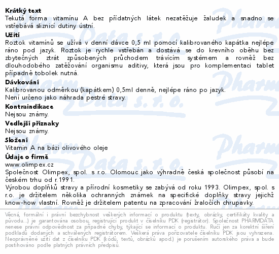 Tekutý Vitamin A 30ml