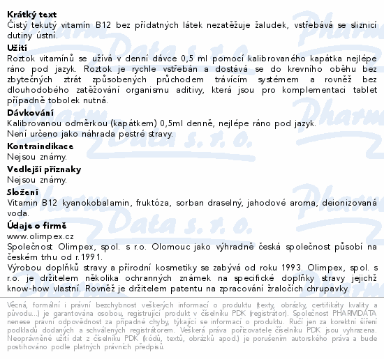Tekutý Vitamin B12 30ml