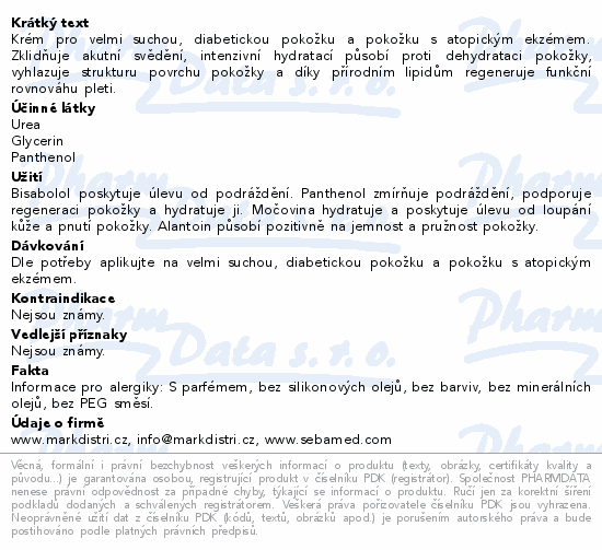 SEBAMED Urea zklidňující krém na ruce 5%urea 75ml
