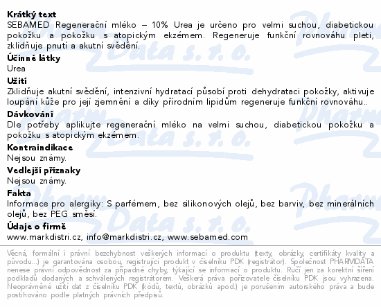 SEBAMED Urea regenerační těl.mléko 10%urea 200ml