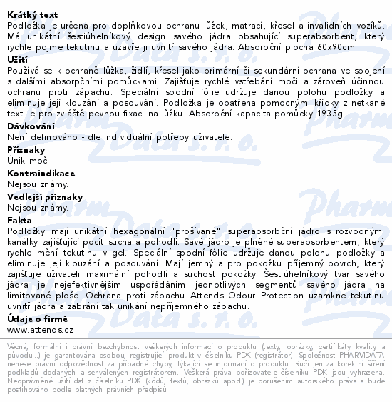 Podložka Attends Cover-Dri Plus 80x170cm 7ks