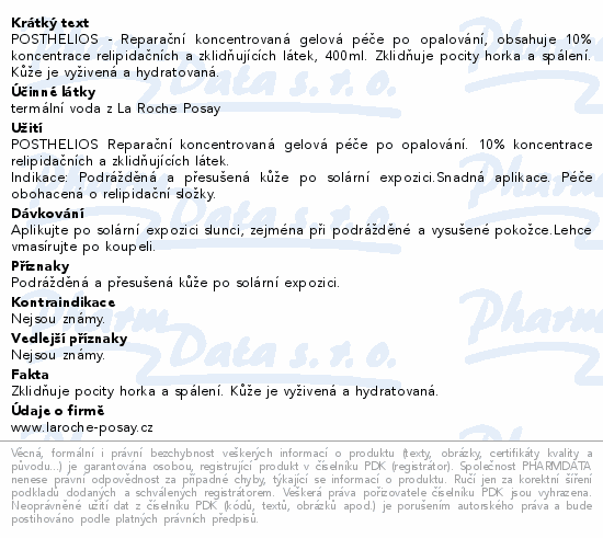 LA ROCHE-POSAY POSTHELIOS Mléko po opalování 400ml