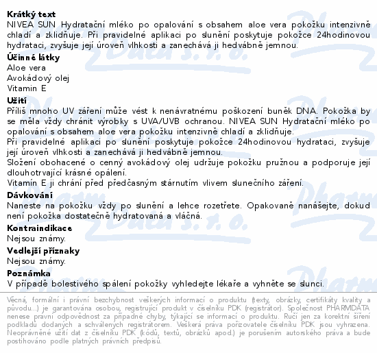 NIVEA SUN hydra.mléko po opalování 400ml 80465