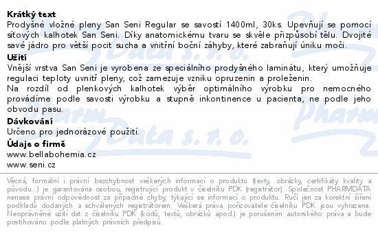 Seni San Regular inkont.vložná plena 30ks