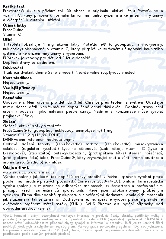 Preventan Akut tbl.30 s příchutí