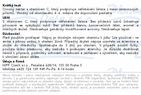 HiPP ŠŤÁVA BIO Jablečno-malinová 200 ml