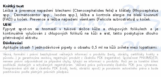 Fypryst Cat 1x0.5ml spot-on pro kočky