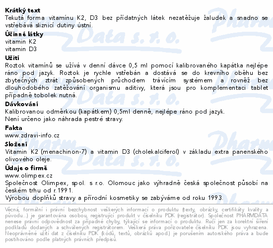 Tekutý Vitamín K2D3 30ml