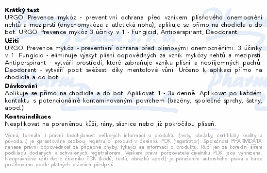 URGO Prevence mykóz 3 v 1 sprej 150ml