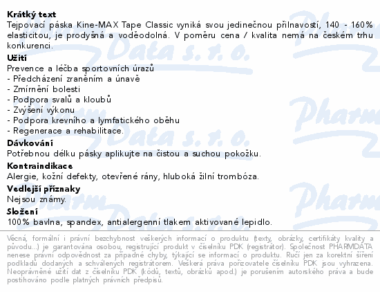 KineMAX Classic kinesiology tape žlutá 5cmx5m