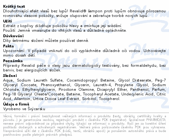 Revalid šampon proti lupům 250ml