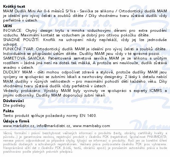 MAM Dudlík Air Mini 0-6m bílý/sova 1ks