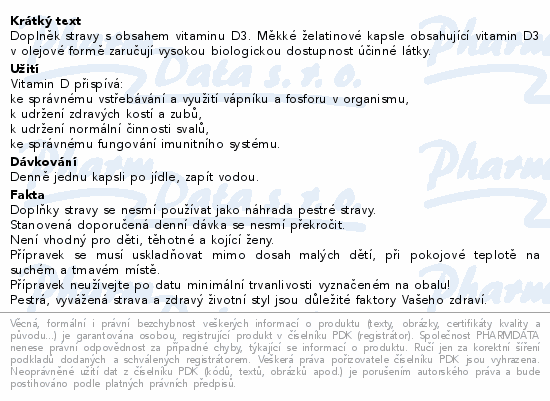 Vitamin D3 800 I.U. Generica cps.30