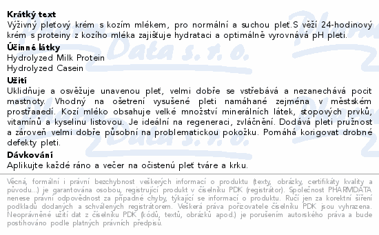VivaPharm kozí krém výživný pleťový krém 50ml